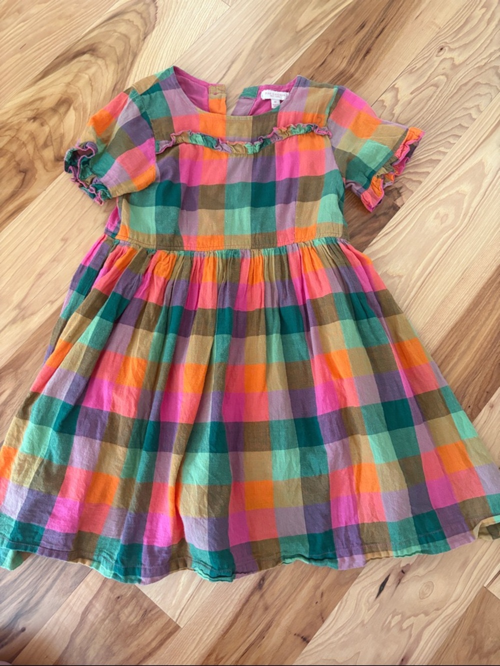 Pink chicken plaid dress